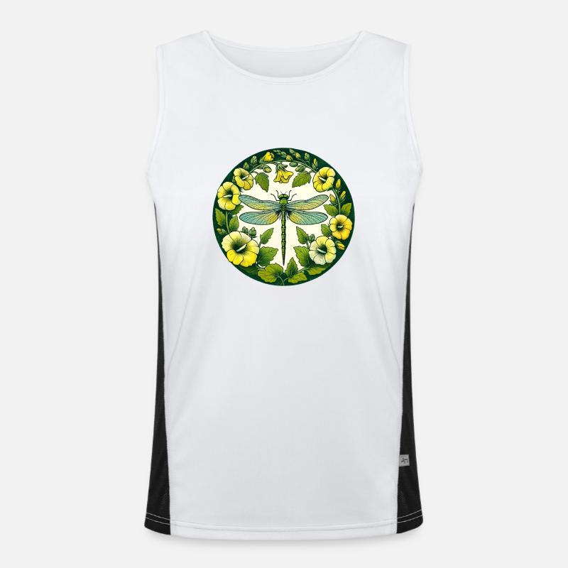 Grüne Libelle Funktionelles Kontrast-Tank Top für Männer 