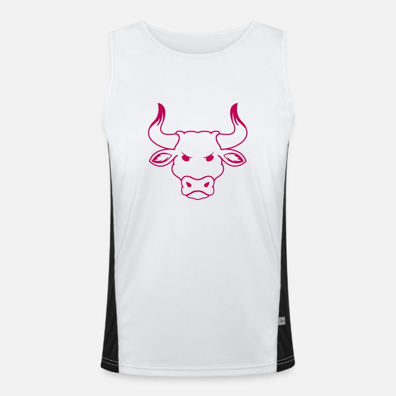 bull - Men's Functional Contrast Tank Top  - white/black