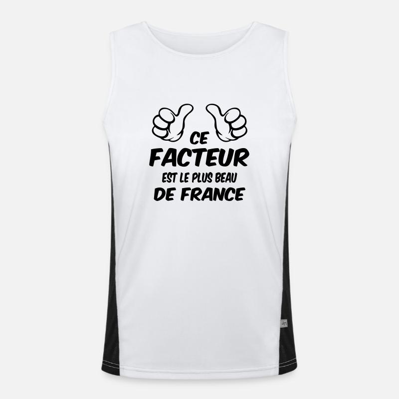 BEST FACTOR - Men's Functional Contrast Tank Top  - white/black