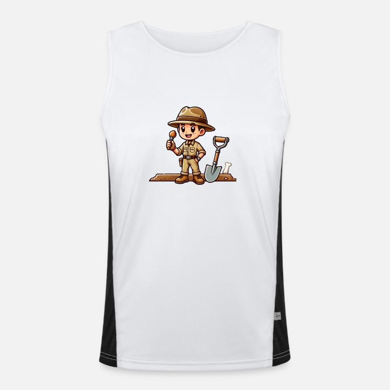 archäologe comic Funktionelles Kontrast-Tank Top für Männer 
