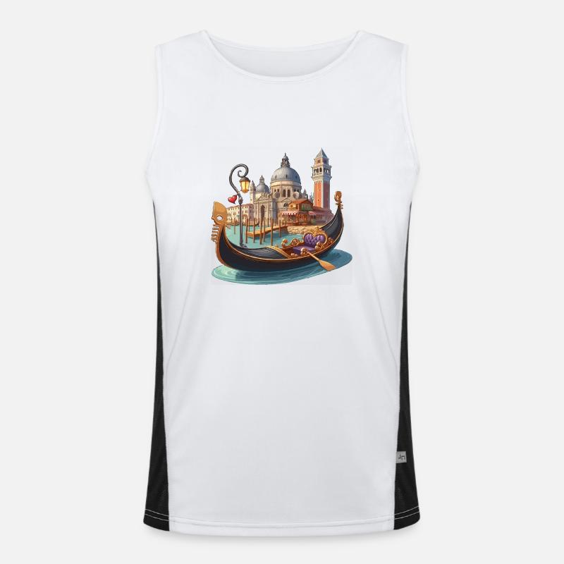 Gondelbahn von Venedig Funktionelles Kontrast-Tank Top für Männer 