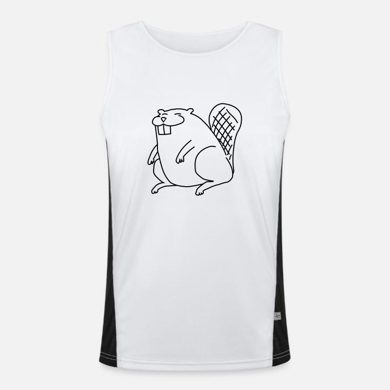 Trash Beaver Funktionelles Kontrast-Tank Top für Männer 