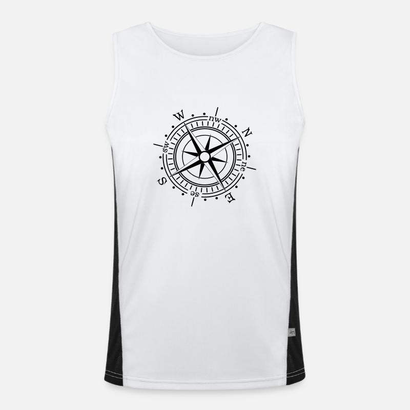 Kompass maritim Meer Navigation Nautik Funktionelles Kontrast-Tank Top für Männer 