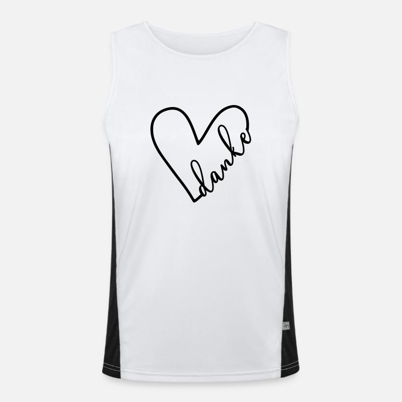 Herz Danke Funktionelles Kontrast-Tank Top für Männer 
