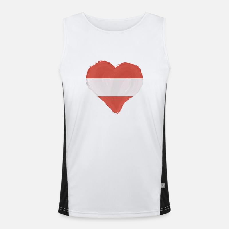 Austria Flag Austria Austrian Flag AT Men's Functional Contrast Tank Top 