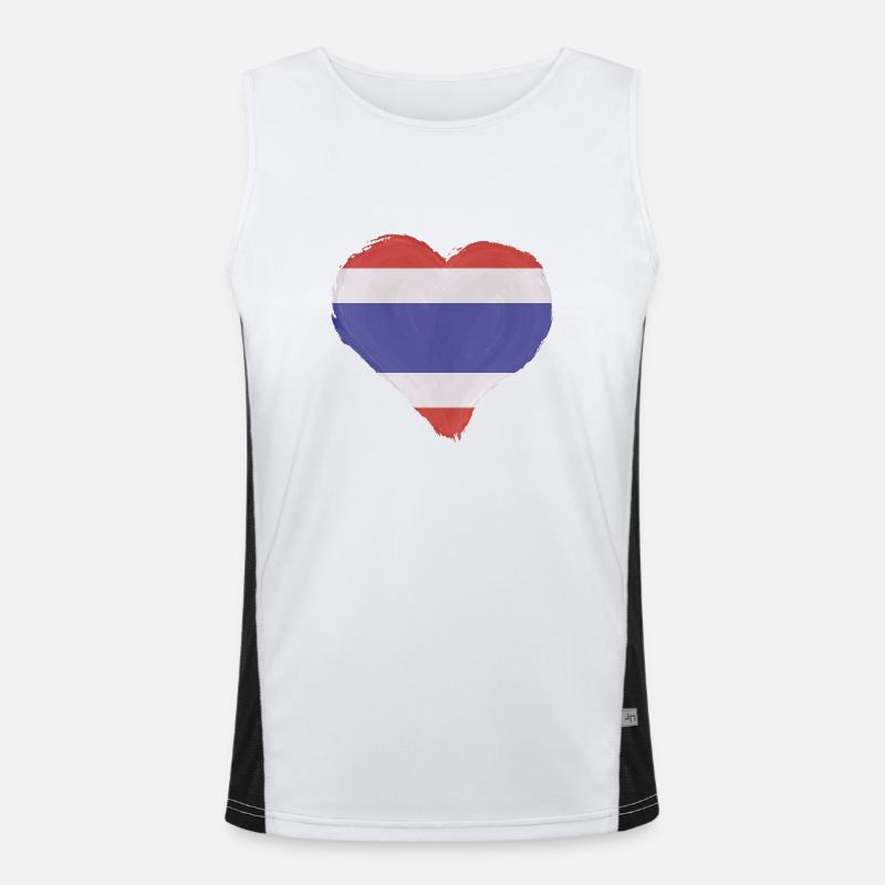 Drapeau de la Thaïlande Drapeau thaïlandais Look utilisé Débardeur respirant contrasté Homme 