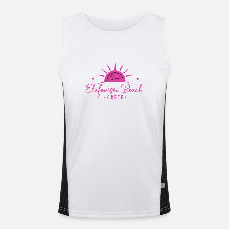 Elafonissi Beach Greece Men's Functional Contrast Tank Top 