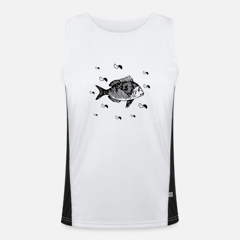 Fisch - Aquarium Meereswesen Naturschutz Funktionelles Kontrast-Tank Top für Männer 