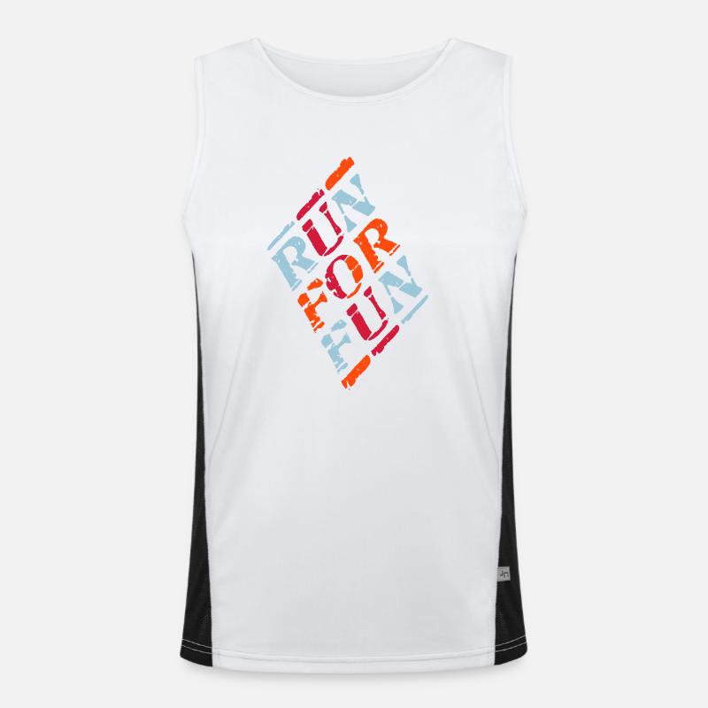 run for fun - Men's Functional Contrast Tank Top  - white/black