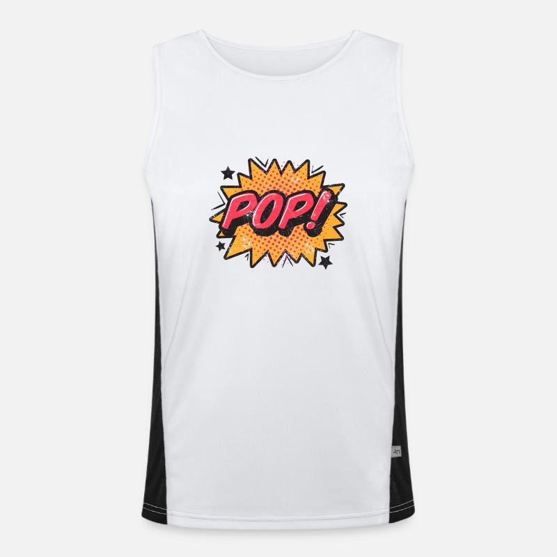 POP 80s COMIC STYLE GRAFFITI COMICS MOTIV GESCHENK Funktionelles Kontrast-Tank Top für Männer 