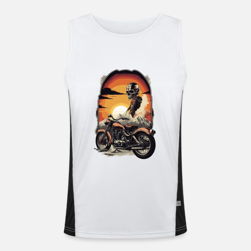 Retro Motorcycle Men's Functional Contrast Tank Top 