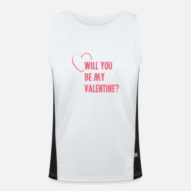Valentinstags Geschenk / Will you be my Valentine? Funktionelles Kontrast-Tank Top für Männer 