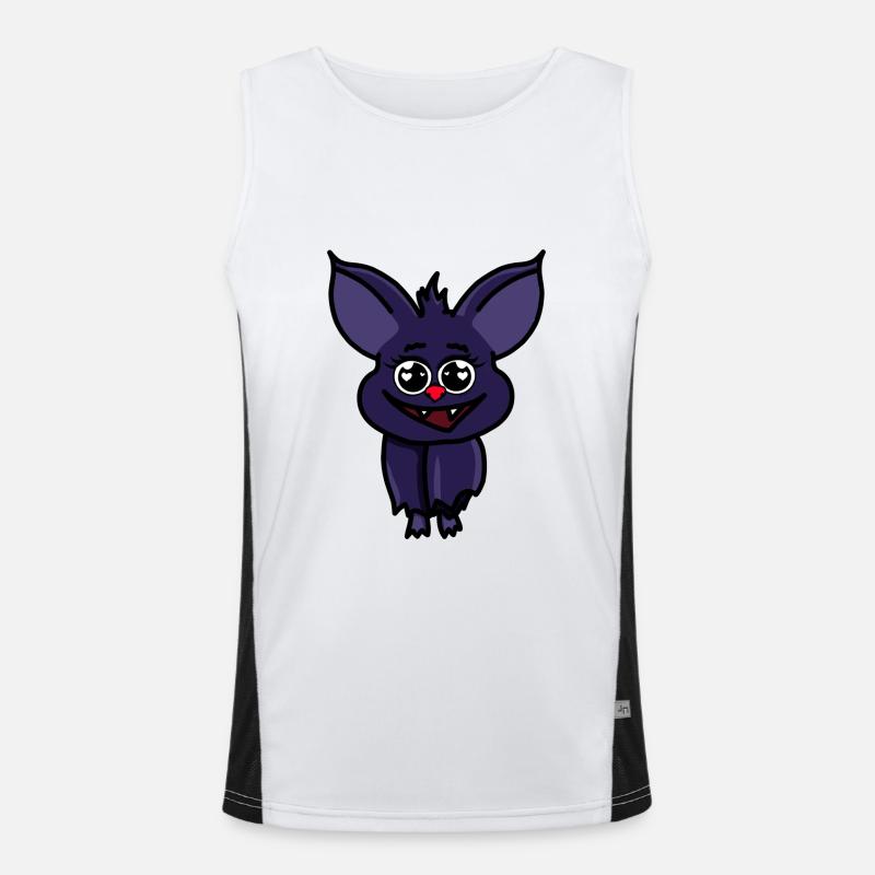 Fledermaus Halloween Kinder süß Herzchen Augen Bat Funktionelles Kontrast-Tank Top für Männer 