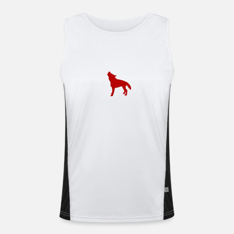 Wolf Funktionelles Kontrast-Tank Top für Männer 