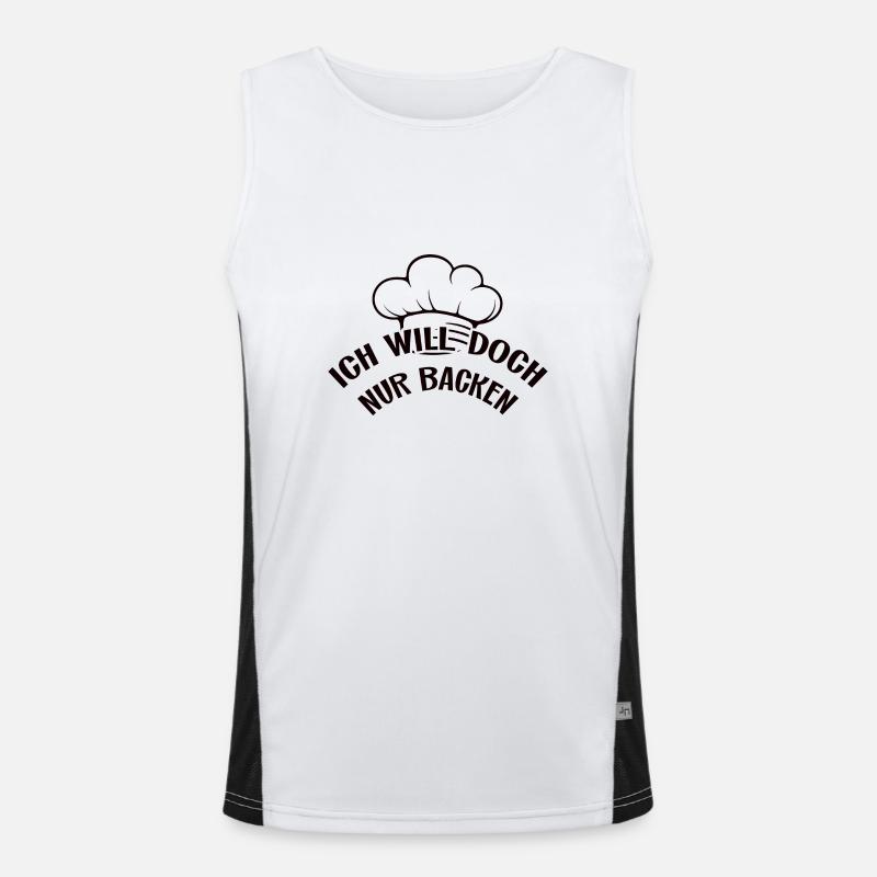 Ich will doch nur backen - selber Brot backen Funktionelles Kontrast-Tank Top für Männer 