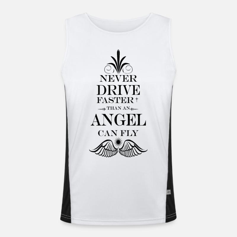 NeverDriveFaster... [dark] Men's Functional Contrast Tank Top 