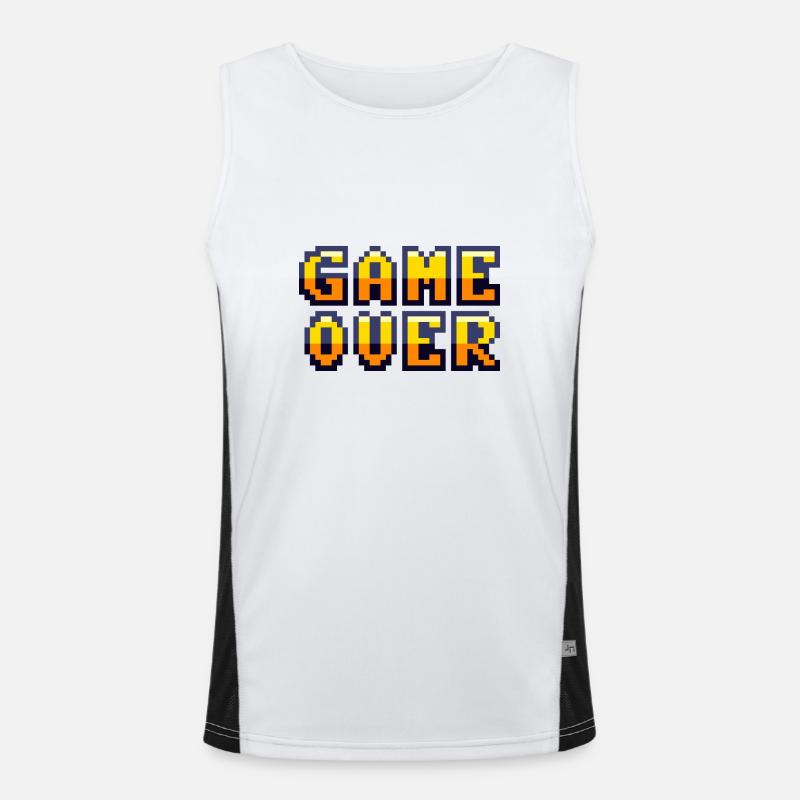 Game Over retrogaming vintage pixels Débardeur respirant contrasté Homme 