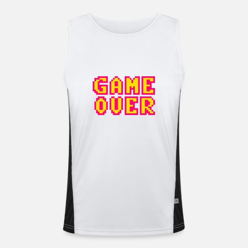 Game Over Retrogaming Vintage Pixel Funktionelles Kontrast-Tank Top für Männer 