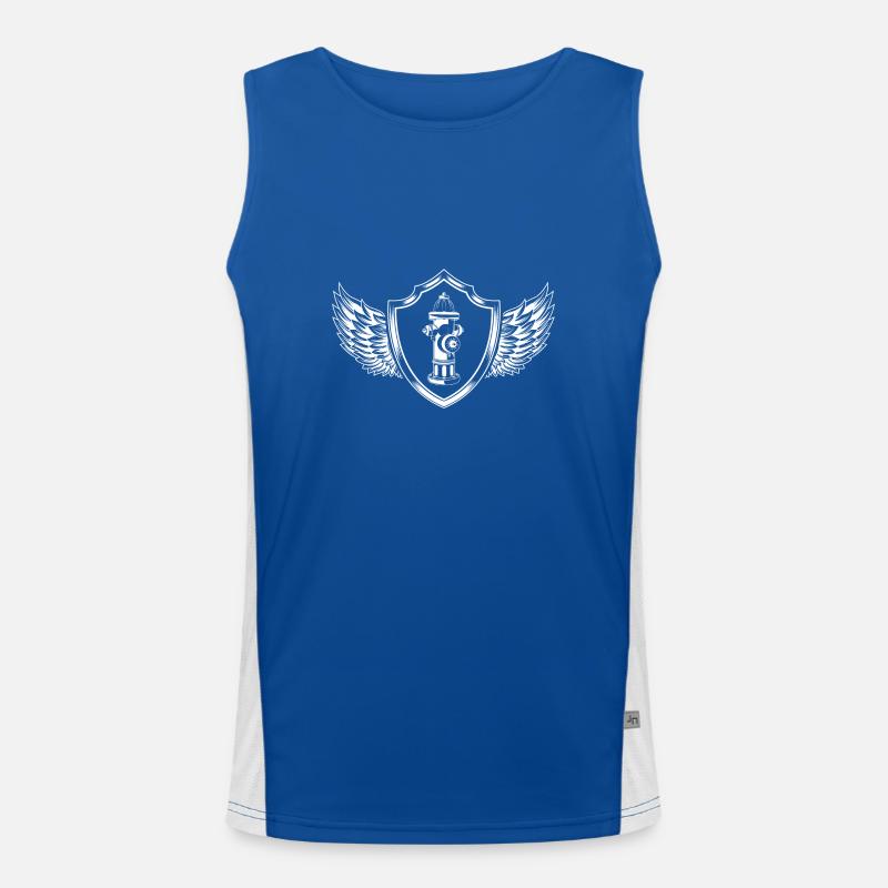 Fire hydrant coat of arms fire brigade Men's Functional Contrast Tank Top 