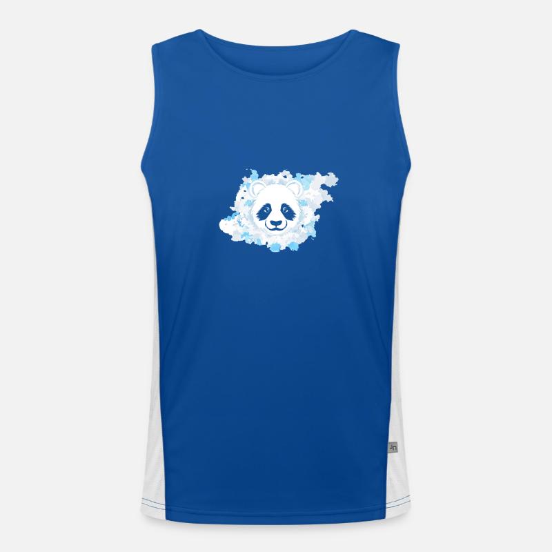 Pandabärenkopf Funktionelles Kontrast-Tank Top für Männer 