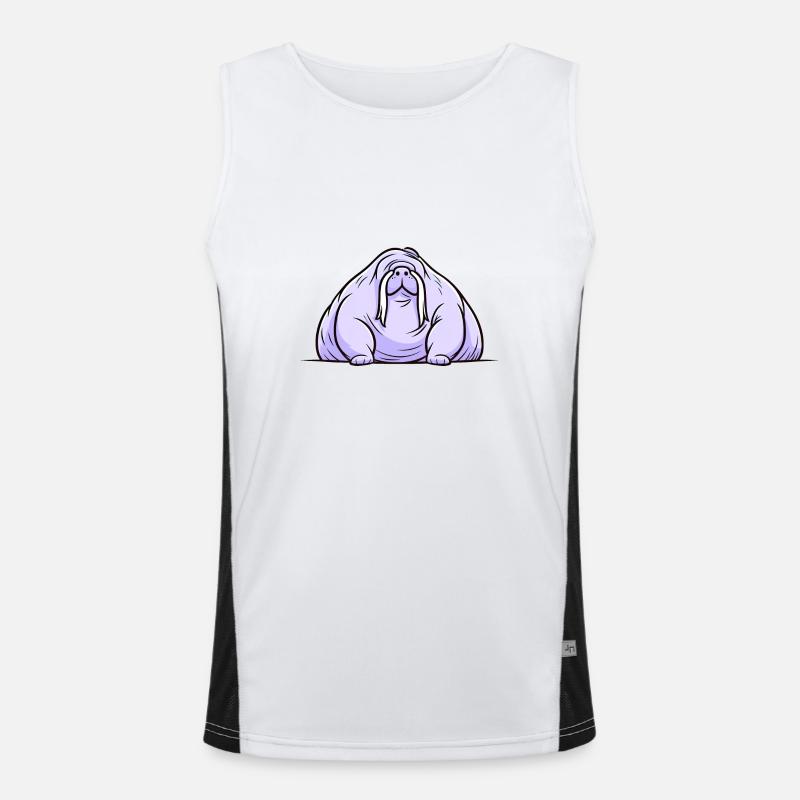 Violet Walrus: Minimalistic Men's Functional Contrast Tank Top 