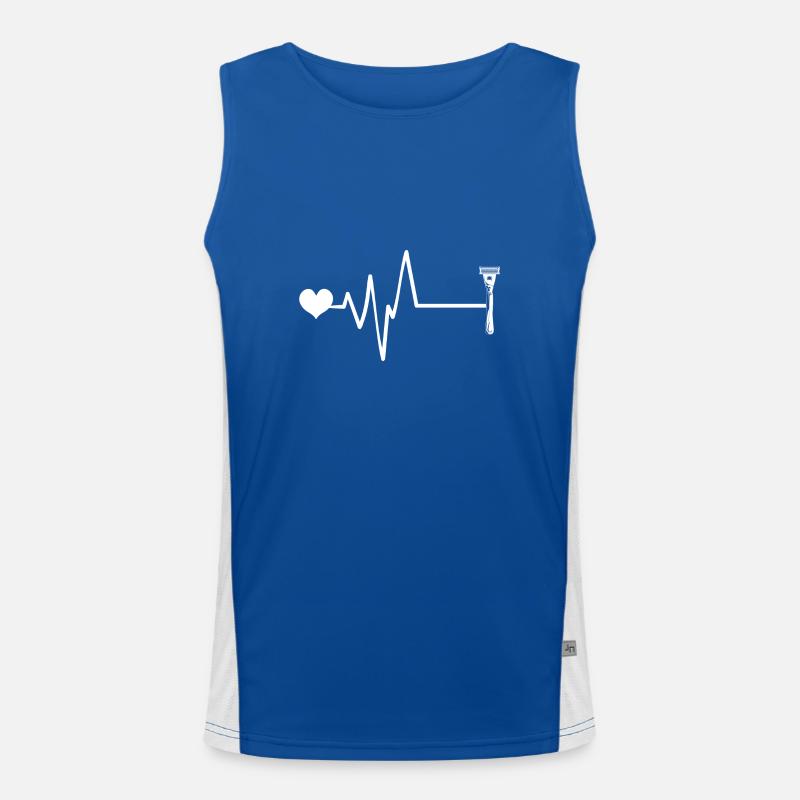 Rasierklinge Puls Herz Liebe Funktionelles Kontrast-Tank Top für Männer 