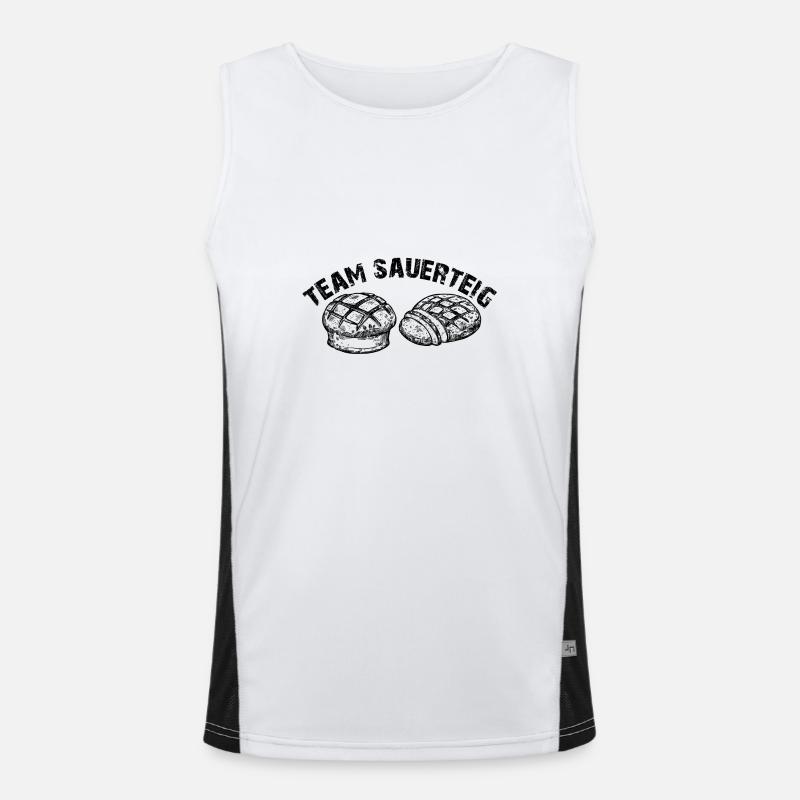 Team Sauerteig - selber backen ist die Devise Funktionelles Kontrast-Tank Top für Männer 