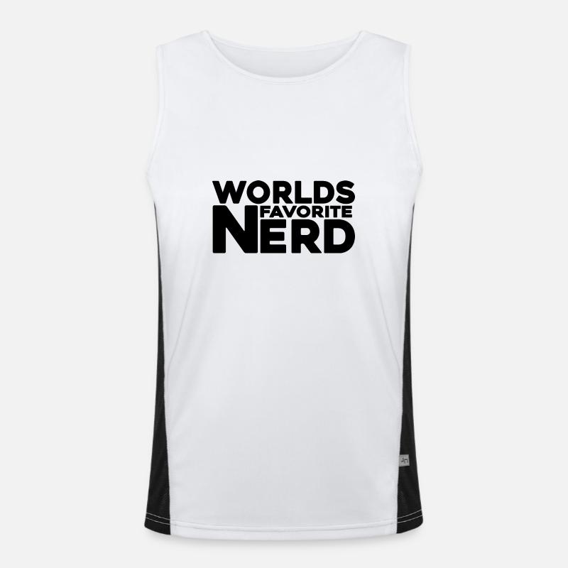 nerd coder iq server - Funktionelles Kontrast-Tank Top für Männer  - Weiß/Schwarz