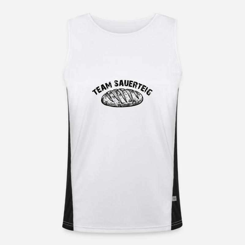 Team Sauerteig - selber backen ist die Devise Funktionelles Kontrast-Tank Top für Männer 