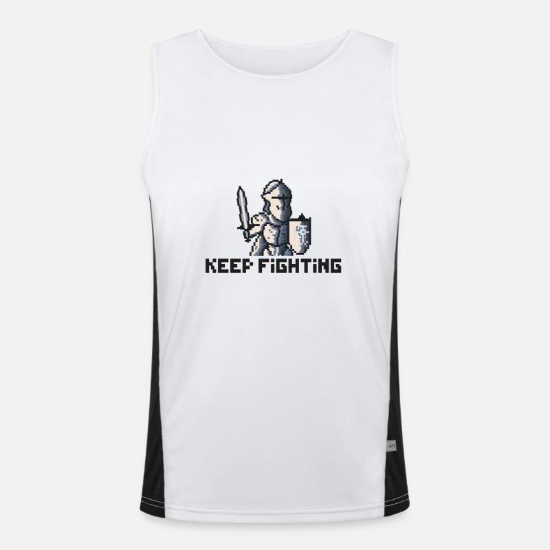 Chevalier Pixel Art - Keep Fighting Débardeur respirant contrasté Homme 