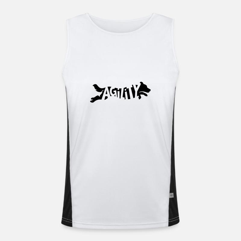 Agility Border Collie SVG Color Selectable Men's Functional Contrast Tank Top 