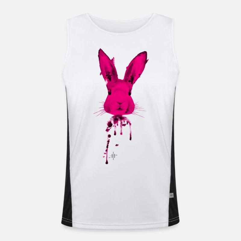 Hase Pink Funktionelles Kontrast-Tank Top für Männer 