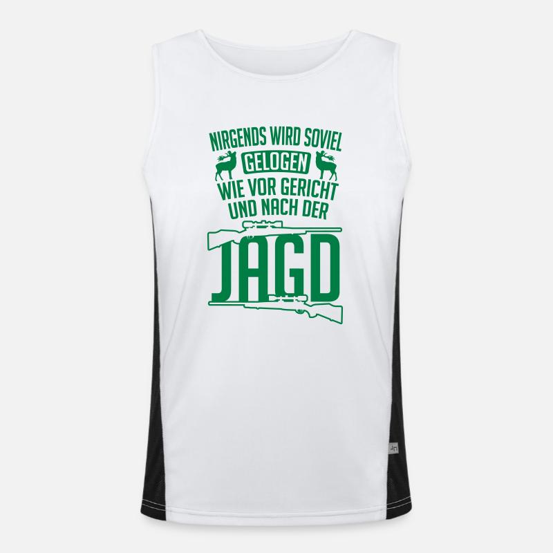 Nirgends wird so viel gelogen wie bei der Jagd Funktionelles Kontrast-Tank Top für Männer 