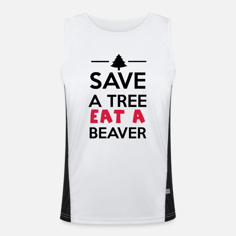 Forêt et animale - Save a Tree eat a Beaver Débardeur respirant contrasté Homme 