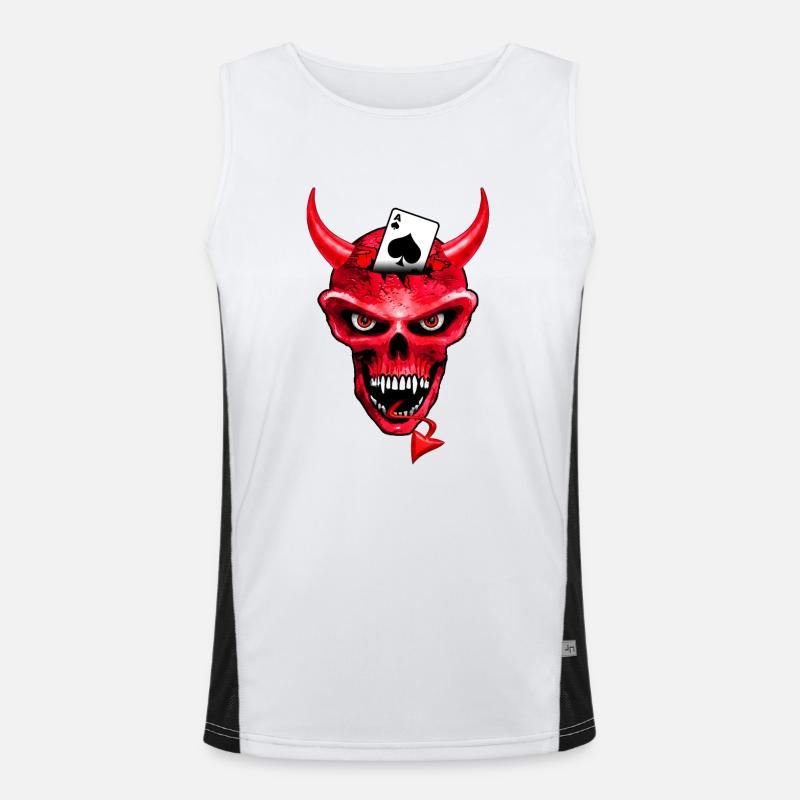 poker skull design Funktionelles Kontrast-Tank Top für Männer 