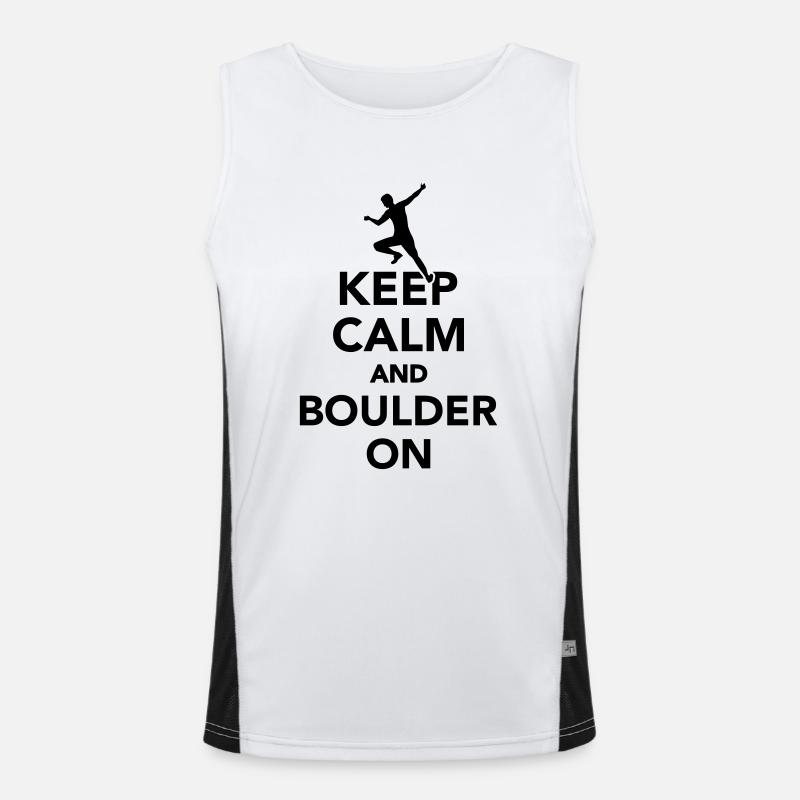 Keep calm and boulder on Débardeur respirant contrasté Homme 