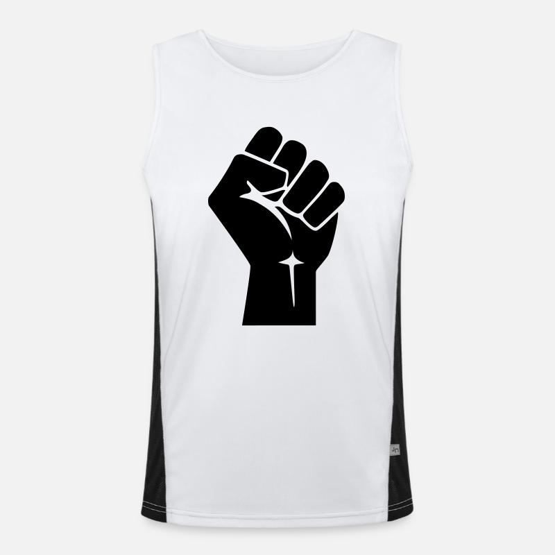 Raised Fist Logo (Vector) Men's Functional Contrast Tank Top 