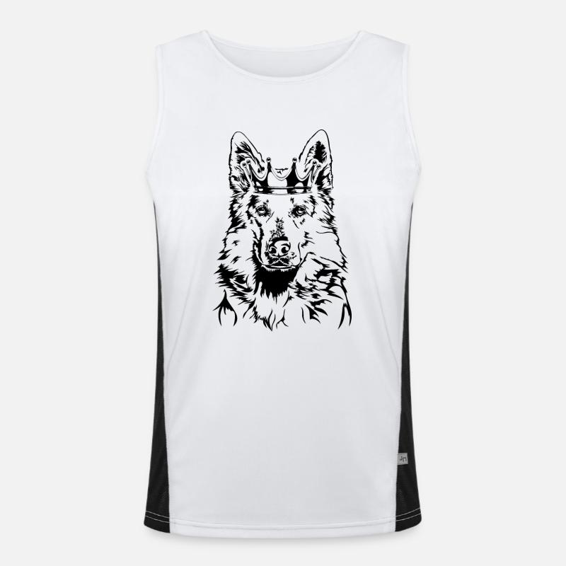 WEISSER SCHWEIZER SCHÄFERHUND Krone Wilsigns Hunde Funktionelles Kontrast-Tank Top für Männer 