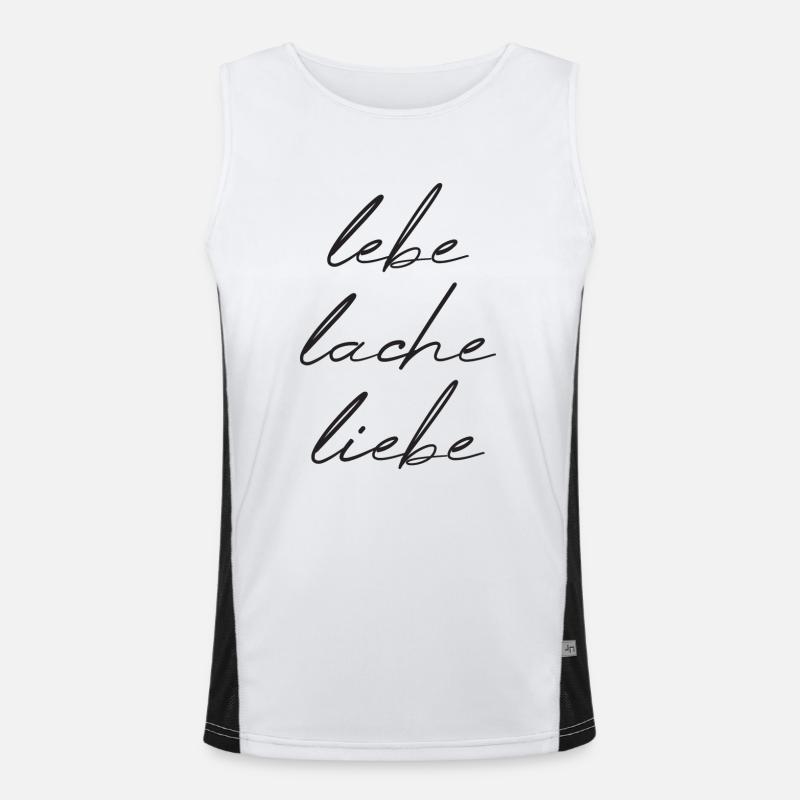 lebe lache liebe Funktionelles Kontrast-Tank Top für Männer 