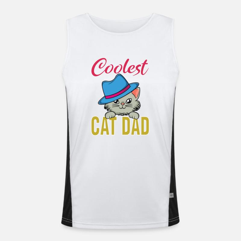Coolest cat dad Débardeur respirant contrasté Homme 