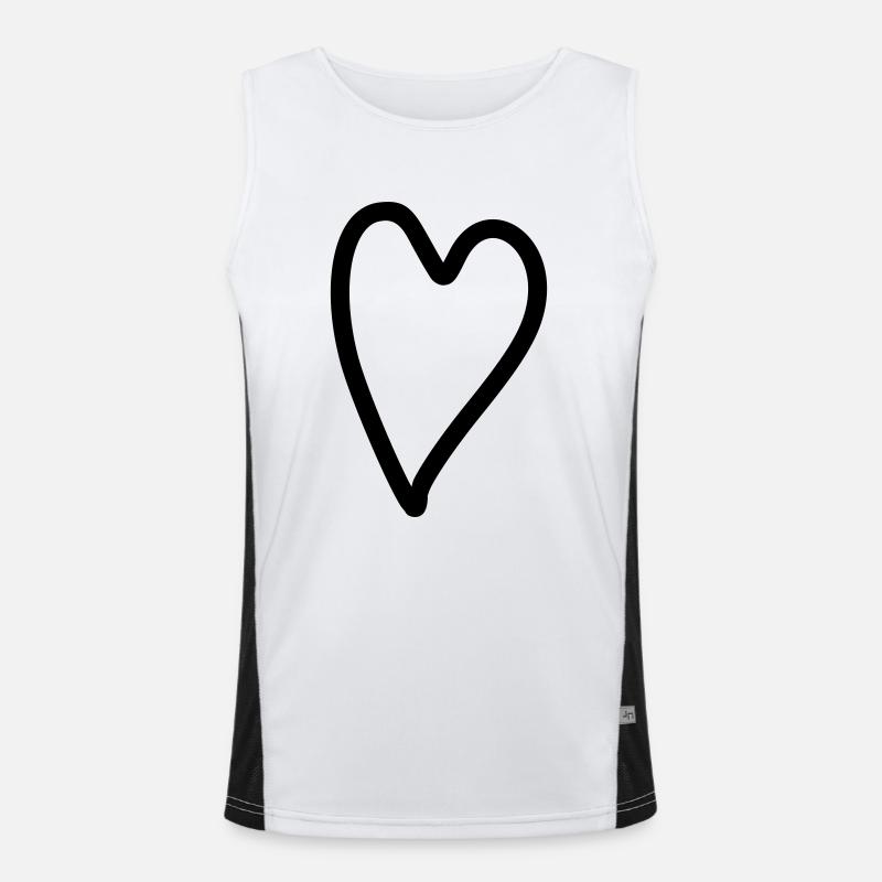Herz einfach Funktionelles Kontrast-Tank Top für Männer 