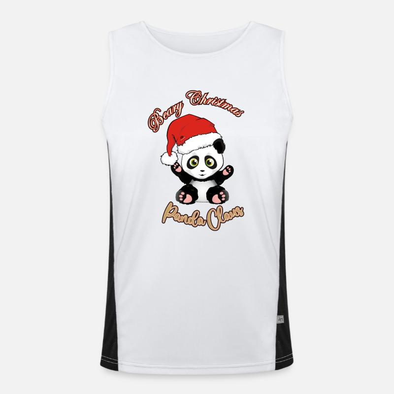 Panda Claus Bärchen Weihnachten Funktionelles Kontrast-Tank Top für Männer 