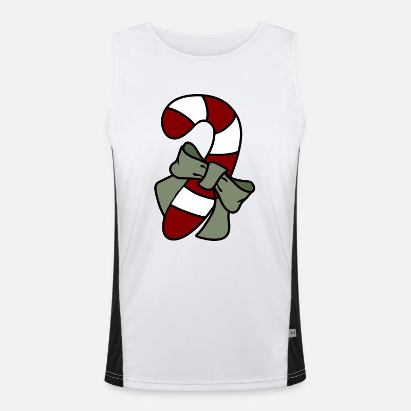 Candy cane Men's Functional Contrast Tank Top 