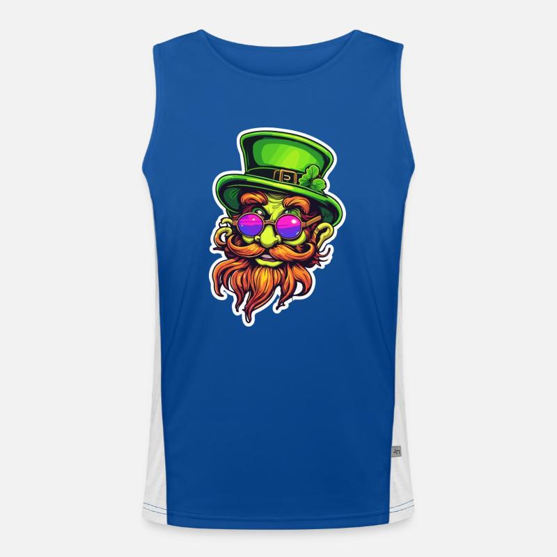 Leprechaun / Leprechaun / Vert / Gingembre / Irlande Débardeur respirant contrasté Homme 