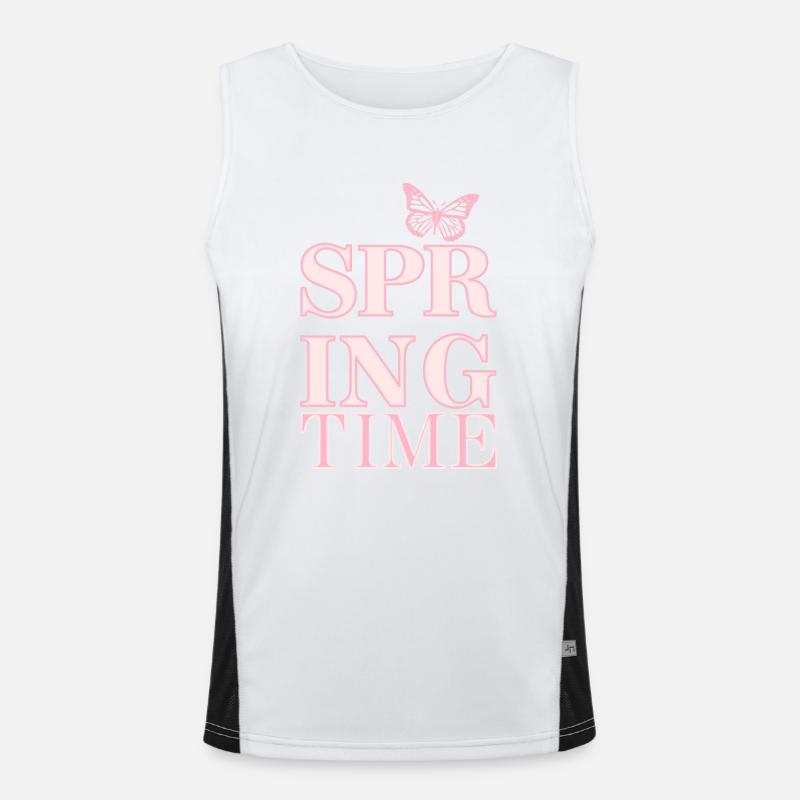 Spring Time - Spring is here! - Men's Functional Contrast Tank Top - white/black