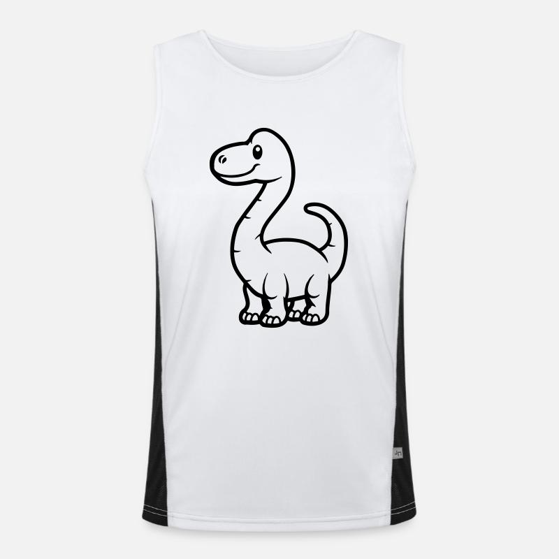 Dinosaur Brontosaurus Men's Functional Contrast Tank Top 