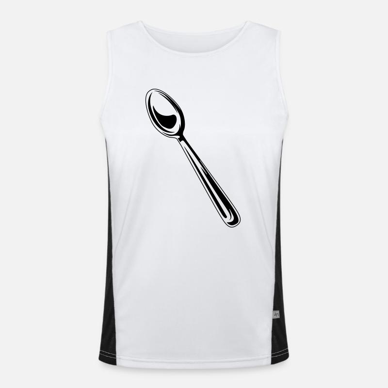 besteck symbol löffel Funktionelles Kontrast-Tank Top für Männer 