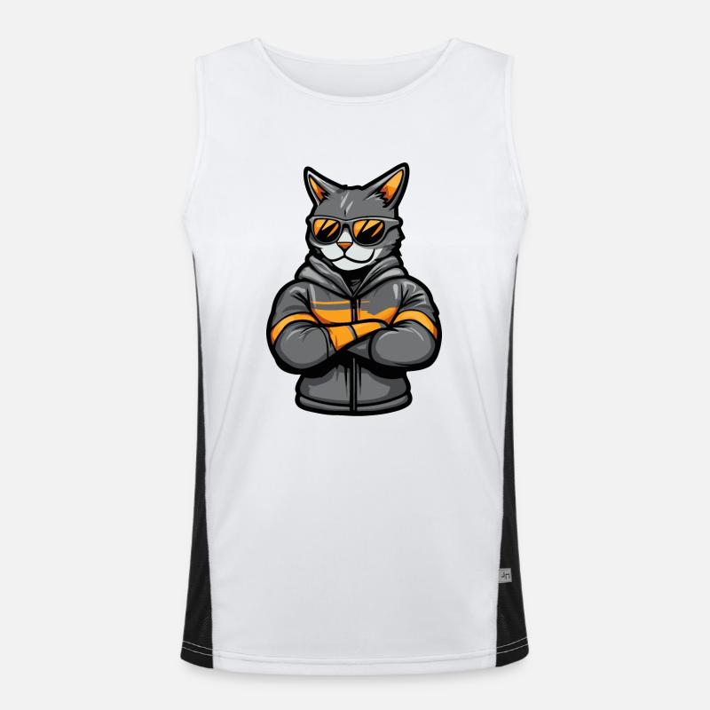 Cat Comic Men's Functional Contrast Tank Top 