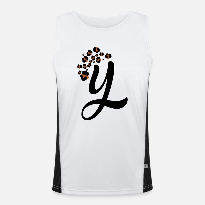 Letter and leopard patterns Men's Functional Contrast Tank Top 