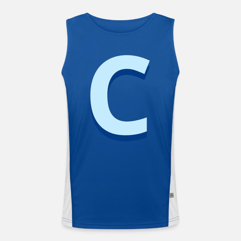 Pop und moderner blauer Buchstabe c Funktionelles Kontrast-Tank Top für Männer 